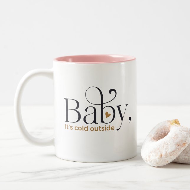 Baby, It’s Cold Outside Two-Tone Coffee Mug (With Donut)