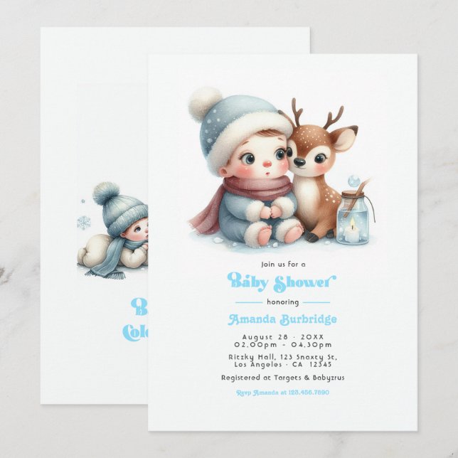 Baby It’s Cold Outside Winter Baby Shower Invitation (Front/Back)