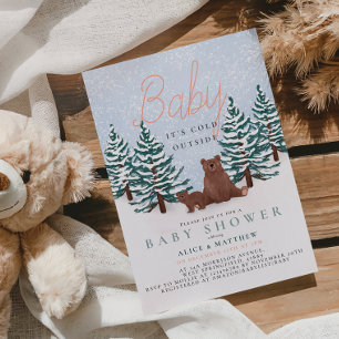 Baby It’s Cold Outside Winter Bear Baby Shower Invitation