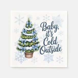 Baby, It’s Cold Outside Winter Boy Baby Shower Napkins