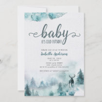 Baby It’s Cold Outside Winter Woodland Baby Shower Invitation