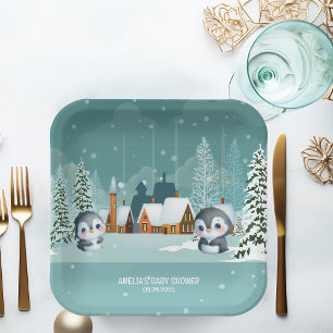 Baby It’s Cold Outside Winter Woodland Baby Shower Paper Plates