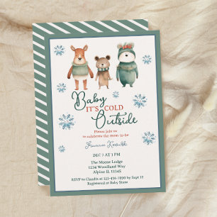 Baby It’s Cold Outside Winter Woodland Shower Invitation