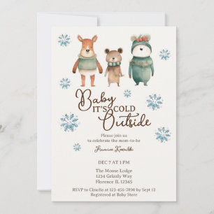 Baby It’s Cold Outside Woodland Animal Invitation