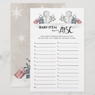 Baby Item ABC Snowman Baby Shower