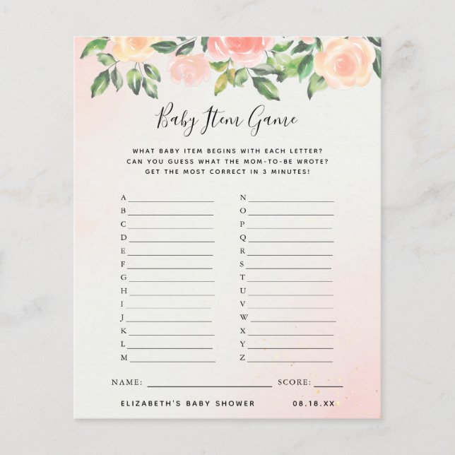 Baby Item Game | Baby Shower Game (Front)