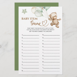 Baby Item Game Teddy Bear Baby Shower