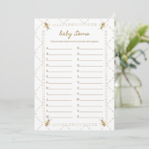 Baby Items Honey Bee Baby Shower Games Cards
