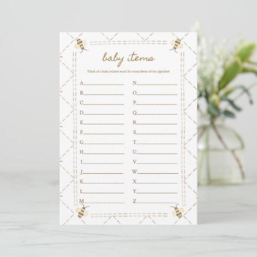 Baby Items Honey Bee Baby Shower Games Cards