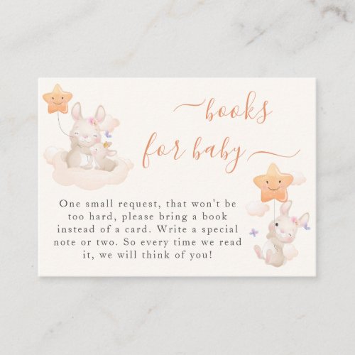 Baby Its A Girl Little Bunny Baby Shower Books Enclosure Card