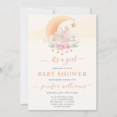 Baby It's A Girl Little Bunny Baby Shower Invitation (Front)
