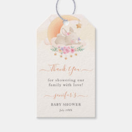 Baby Its A Girl Little Bunny Baby Shower Thank You Gift Tags