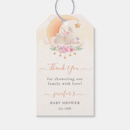 Baby Its A Girl Little Bunny Baby Shower Thank You Gift Tags