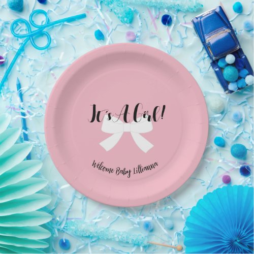 BABY Its A Girl Pink Shower Party   Paper Plates