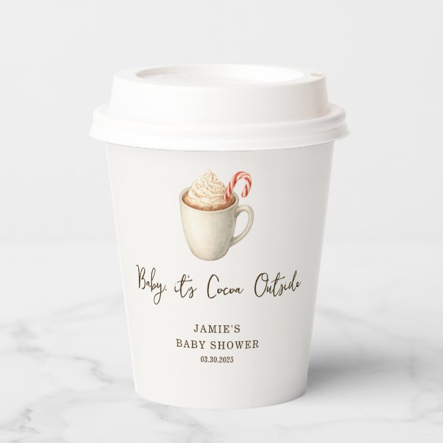 Baby, It's Cocoa Outside Baby Shower Paper Cups (Front)
