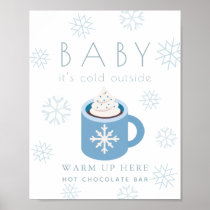 Baby It's Cold Blue Hot Chocolate Bar Sign