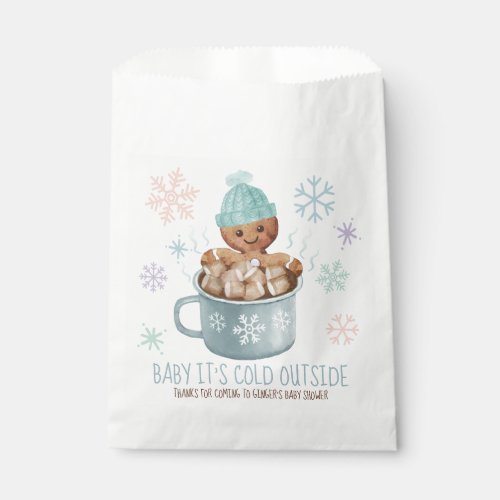 Baby Its Cold Cookie  Cocoa Boy Baby Shower  Favor Bag