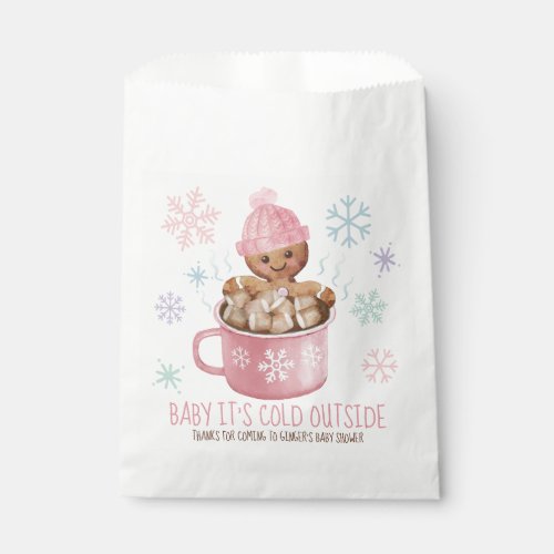 Baby Its Cold Cookie  Cocoa Girl Baby Shower  Favor Bag