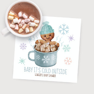 Baby It's Cold Cookies & Cocoa Boy Baby Shower Napkins