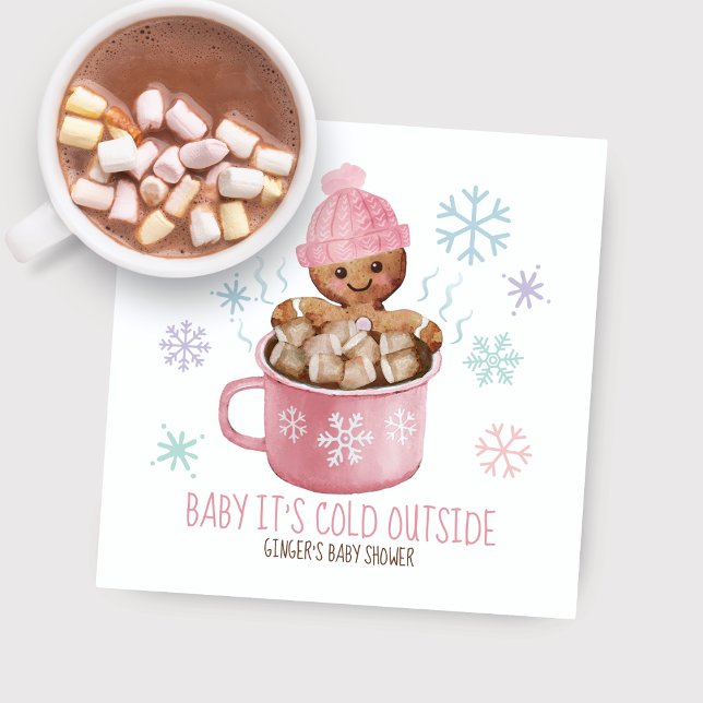Baby It's Cold Cookies & Cocoa Girl Baby Shower  Napkins (Creator Uploaded)