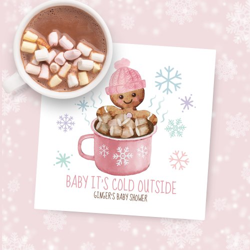 Baby Its Cold Cookies  Cocoa Girl Baby Shower  Napkins