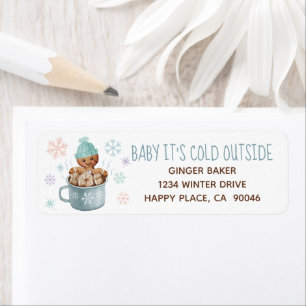 Baby It's Cold Cookies & Cocoa Return Address Label