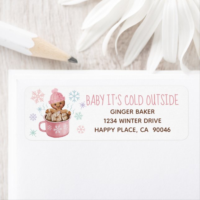 Baby It's Cold Cookies & Cocoa Return Address Label (Insitu)