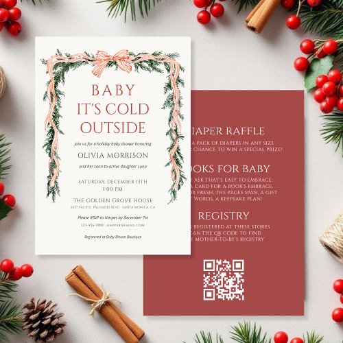 Winter Baby It's Cold Outside baby shower invitation