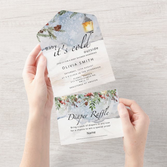 Baby it's cold outside All In One Invitation (Tearaway)