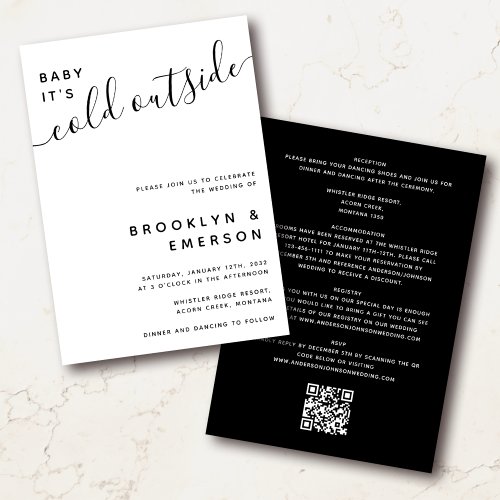 Baby Its Cold Outside All in One Wedding Invitation
