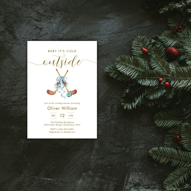 Baby It's Cold Outside All Star Hockey Baby Shower Invitation (Baby It's Cold Outside All Star Hockey Baby Shower Invitation)