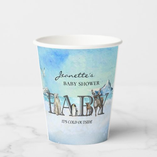 Baby Its Cold Outside Arctic Animal Shower  Paper Cups