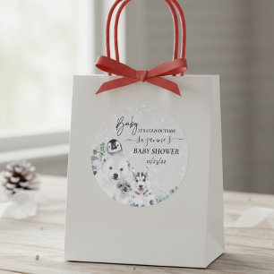 Baby It's Cold Outside Arctic Animal Shower Winter Classic Round Sticker