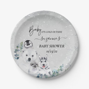 Baby It's Cold Outside Arctic Animal Shower Winter Paper Plates