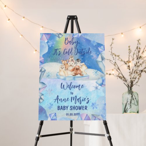 Baby Its Cold Outside Arctic Animals Baby Shower Foam Board