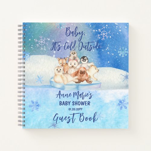 Baby Its Cold Outside Arctic Animals Baby Shower  Notebook