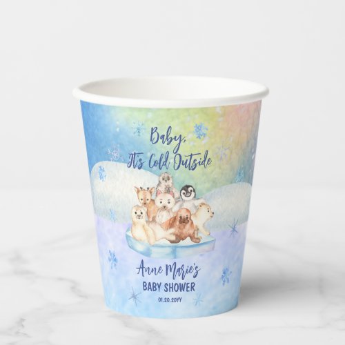 Baby Its Cold Outside Arctic Animals Baby Shower  Paper Cups