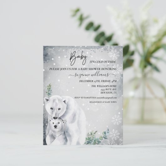 Baby It's Cold Outside Arctic Polar Bear Budget (Standing Front)