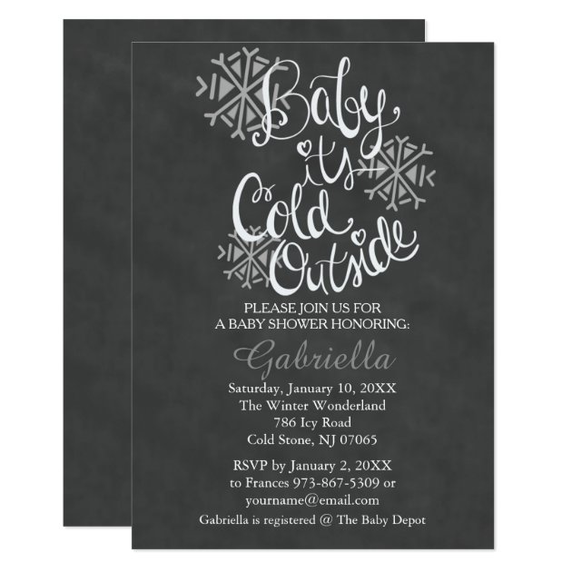 Baby It's Cold Outside Baby Boy Shower Invitation