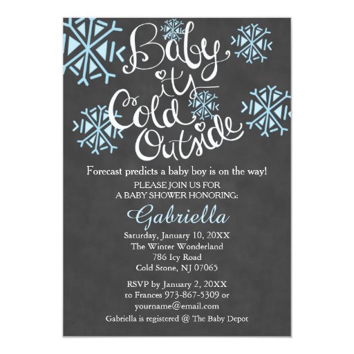 Oh Baby It's Cold Outside Baby Shower Invitations 7