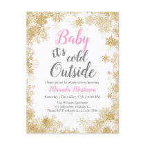 Baby it's cold outside Baby Girl Baby Shower Invitation Postcard