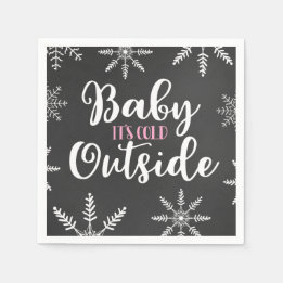 Baby Its Cold Outside Baby Girl Winter Baby Shower Napkins