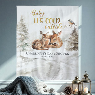 Baby it's cold outside Baby Shower Backdrop