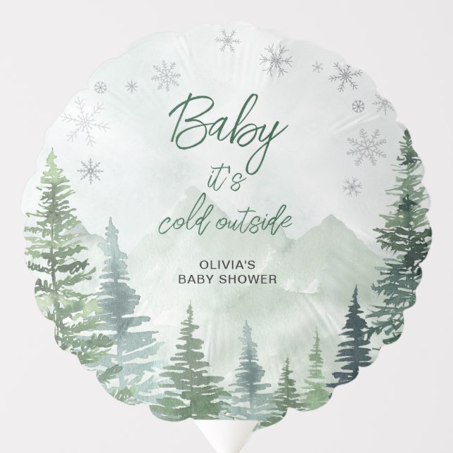 Baby it's Cold Outside Baby Shower Balloon (Front)