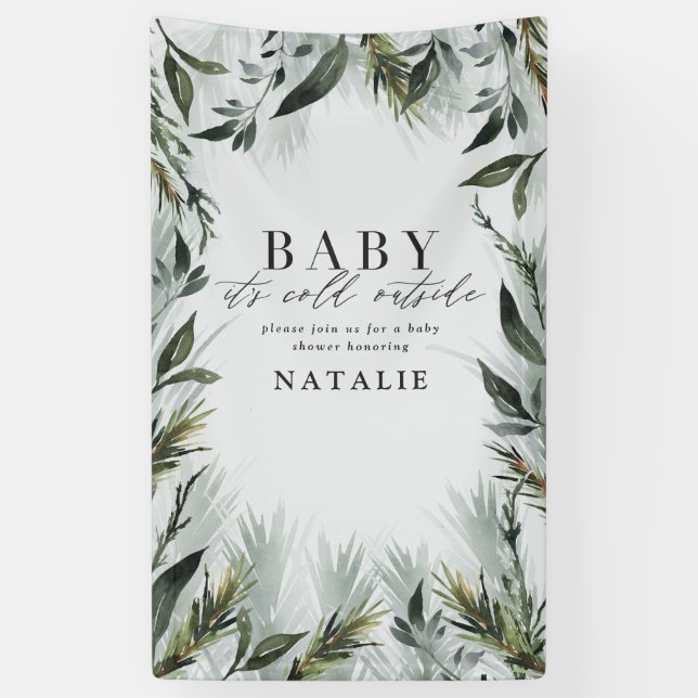 Baby its cold outside baby shower banner (Vertical)