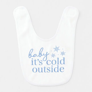 Baby It's Cold Outside Baby Shower Blue Boy Bib