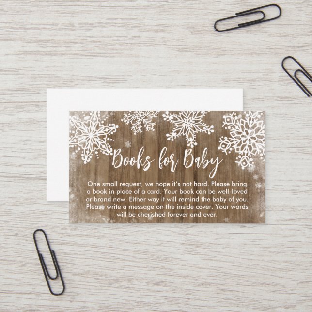 Baby it's cold Outside Baby Shower Books for Baby Business Card (Front/Back In Situ)