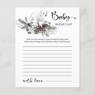 Baby it's cold outside baby shower bucket list