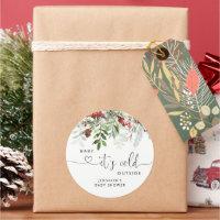 Baby its cold outside baby shower classic round st classic round sticker