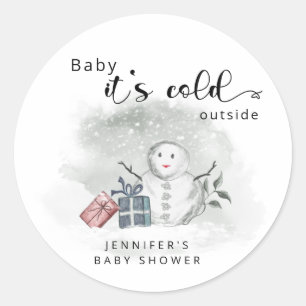 Baby its cold outside baby shower classic round sticker